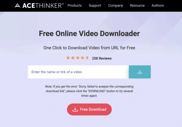 Ace Thinker kostenloser Online-Video-Downloader