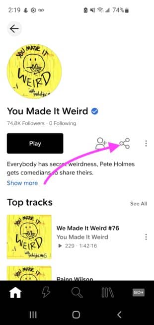 You Made It Weird Podcast-Teilen-Symbol