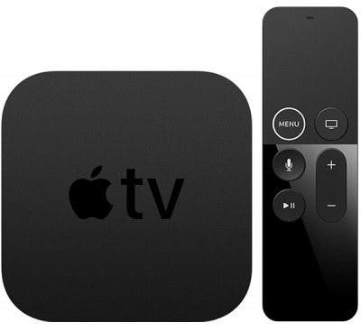 Apple TV 4K-Gerät und Fernbedienung