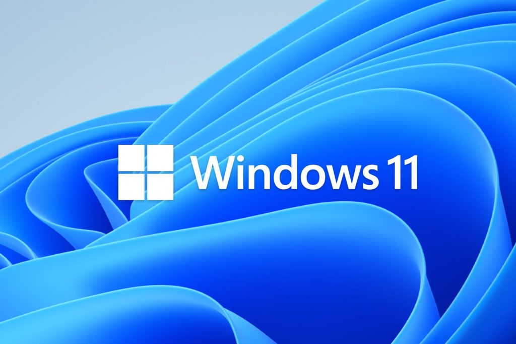 Windows 11-Hauptbildschirm mit blauen Markierungen