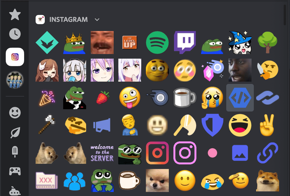 Instagram-Fanserver mit Themen-Emojis