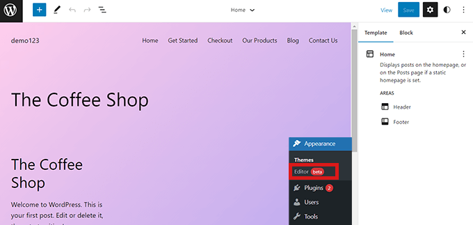 Gehen Sie vom WordPress-Dashboard zum vollständigen Site-Editor