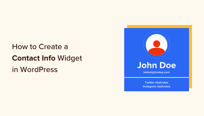 So erstellen Sie ein Kontaktinfo Widget in WordPress