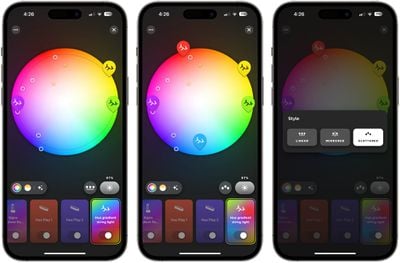 Farboptionen der Hue-App