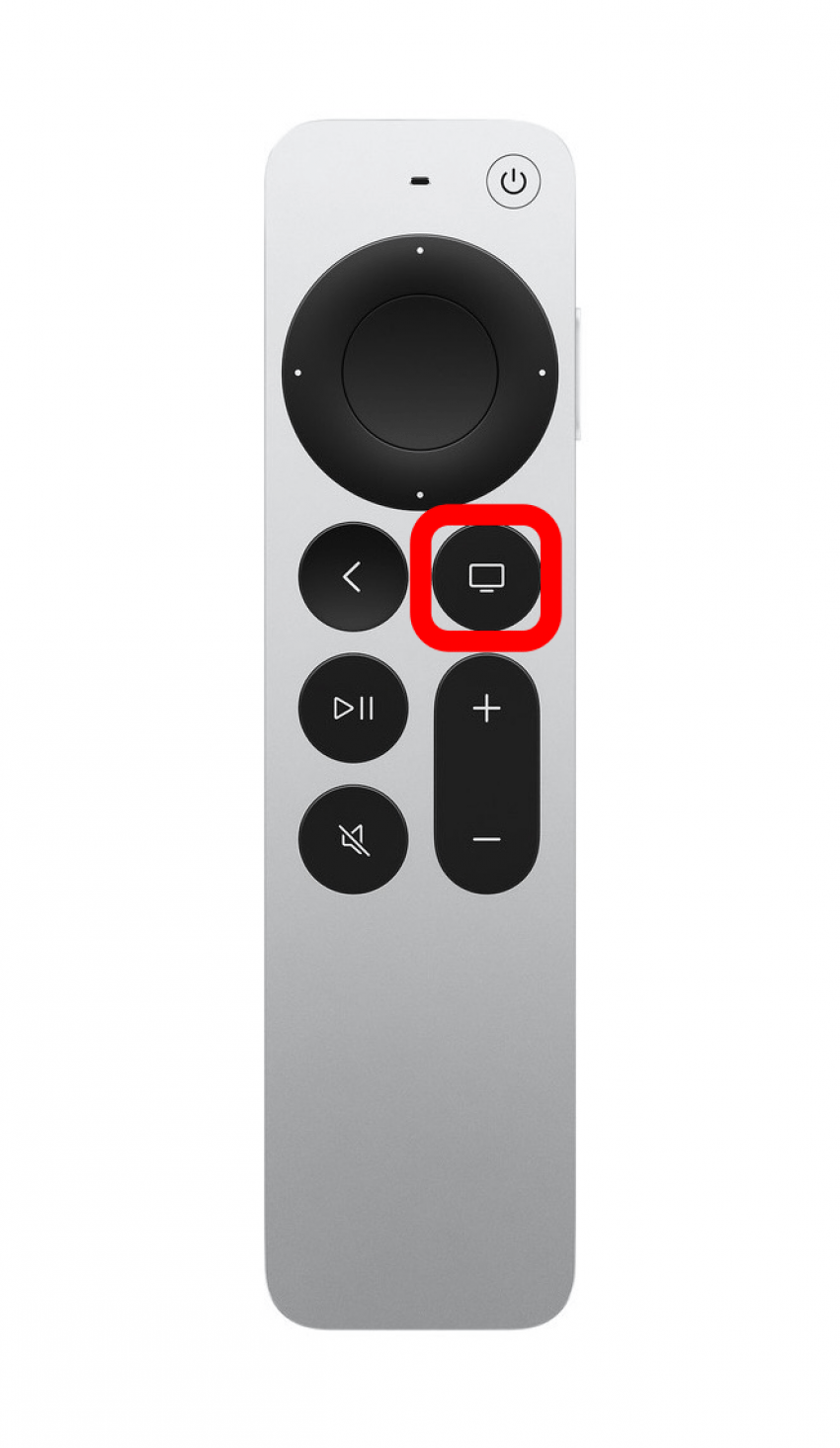 Halten Sie die TV-Taste auf Ihrer Siri Remote gedrückt.