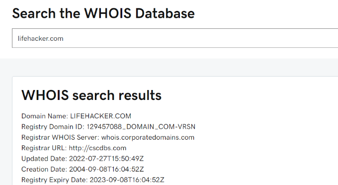 WHOIS-Datenbank