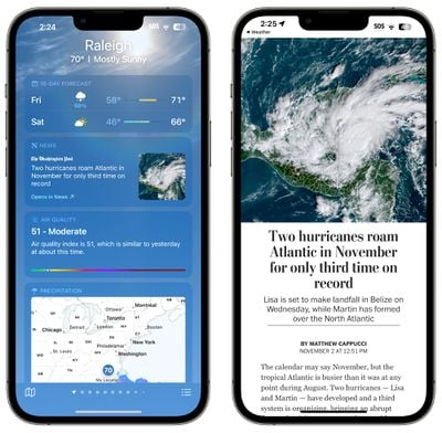 Integration von Wetter-App-Nachrichten