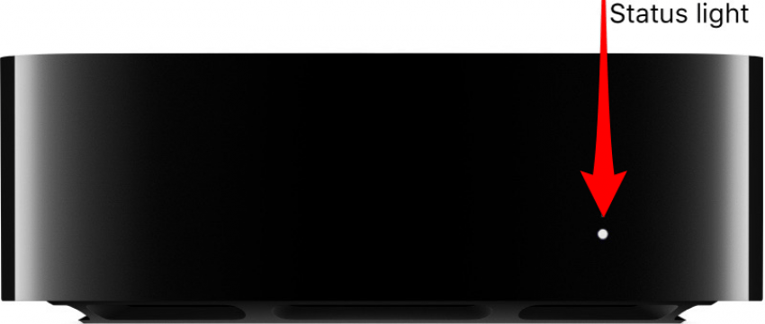 Die Statusleuchte an Ihrem Apple TV wird aus- und wieder eingeschaltet.  Lassen Sie die Tasten los und warten Sie zehn Sekunden.