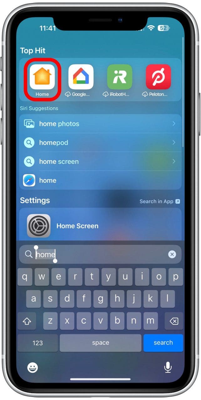 Um die Reichweite Ihres Home Pods zu verbessern, öffnen Sie Ihre Home-App auf Ihrem iPhone (oder einem anderen Apple-Gerät).