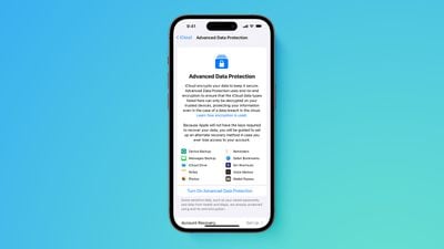 Erweiterte Apple-Sicherheit Advanced Data Protection Screen Feature
