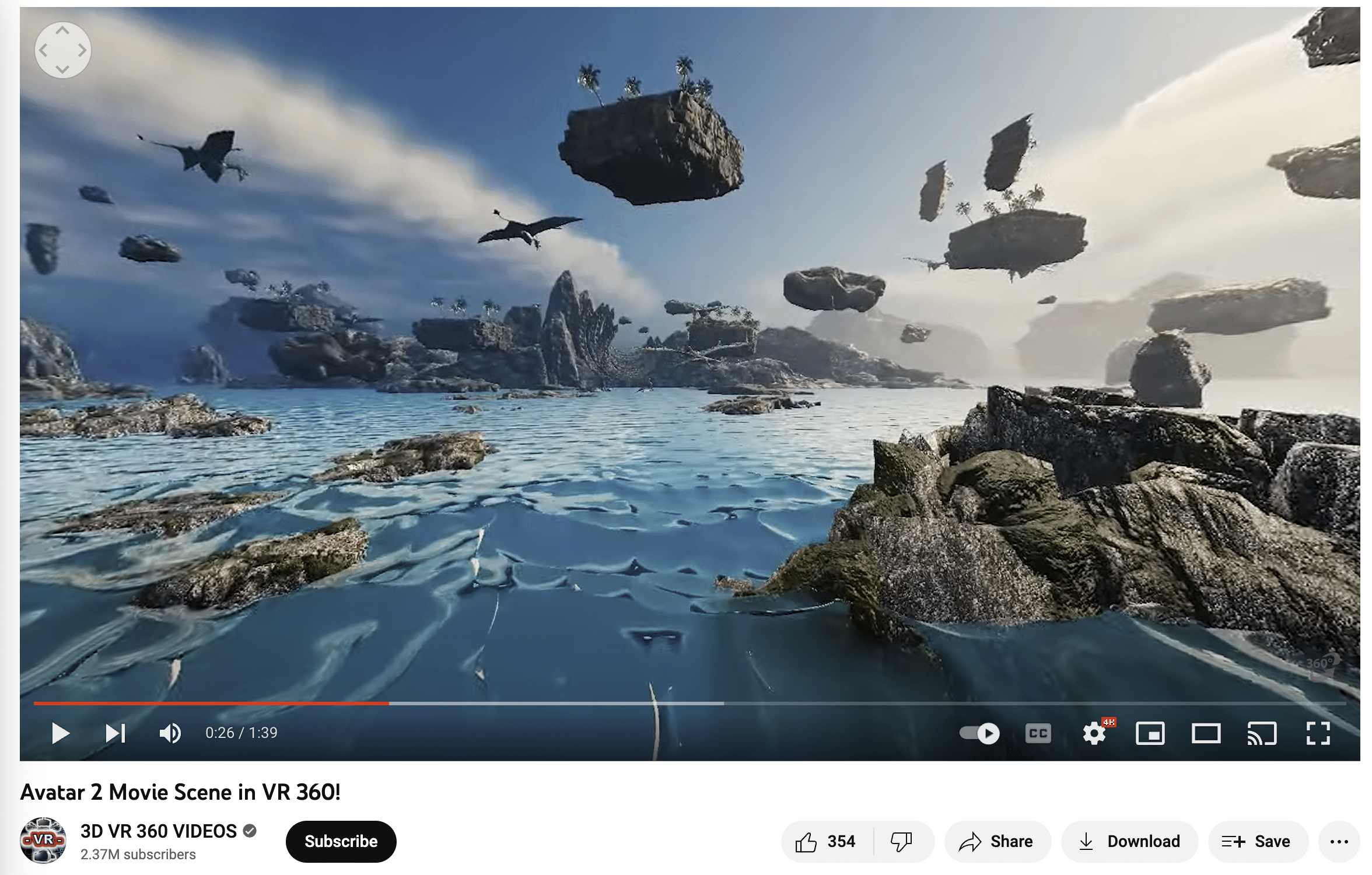 3D-Szenen vom Avatar, die im YouTube-Video gezeigt werden
