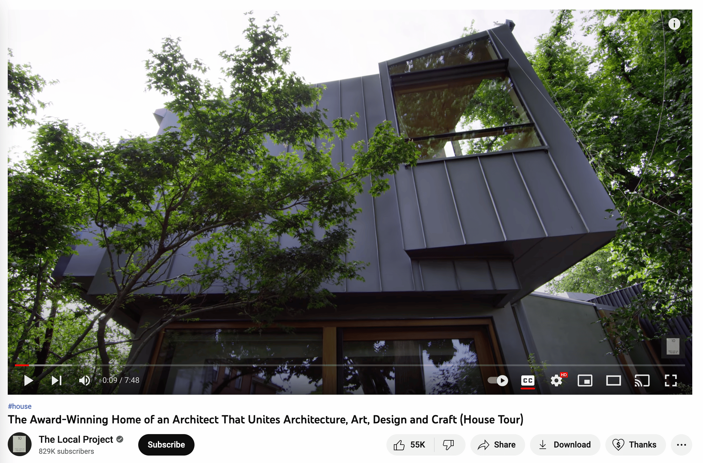 Architektur Walkthrough YouTube-Video aus dem lokalen Projekt