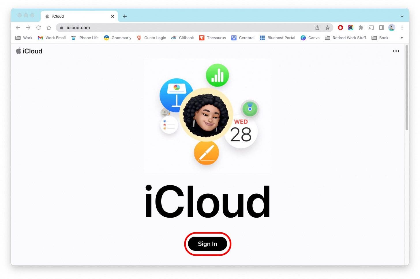 Gehen Sie auf dem Gerät Ihrer Wahl zu iCloud.com.