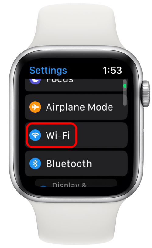 Tippen Sie in den Einstellungen der Apple Watch auf WLAN