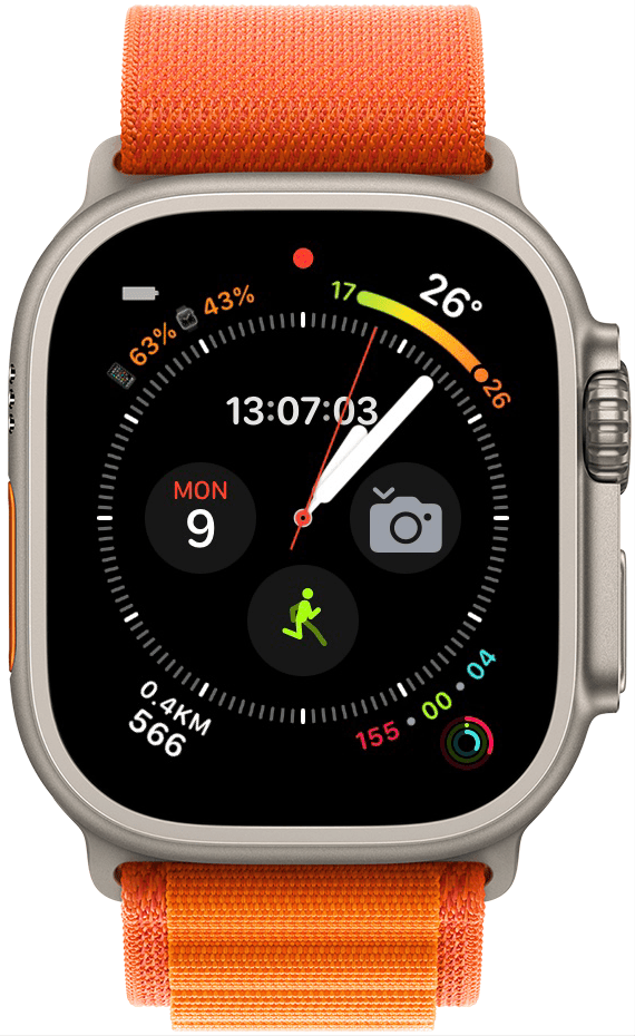 Um den Ultra-Nachtmodus der Apple Watch zu aktivieren, tippen und halten Sie Ihr Apple Watch-Zifferblatt.