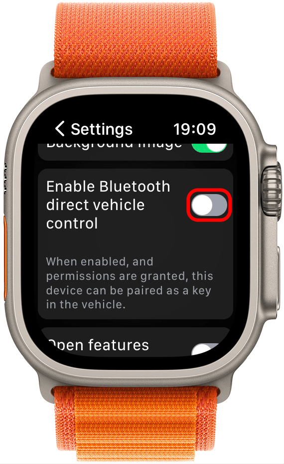 Scrollen Sie nach unten und schalten Sie Direkte Bluetooth-Fahrzeugsteuerung aktivieren ein.