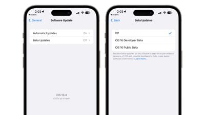 Beta-Updates für iOS 16 4