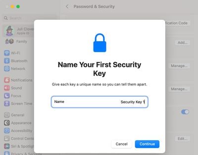 mac sicherheitsschlüssel einrichten