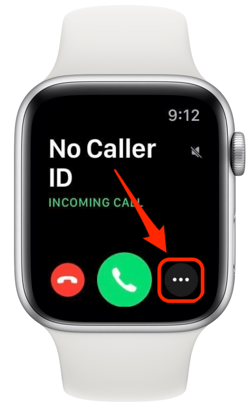 Tippen Sie auf das Symbol mit den drei Punkten, um den Anruf von der Apple Watch auf das iPhone zu übertragen
