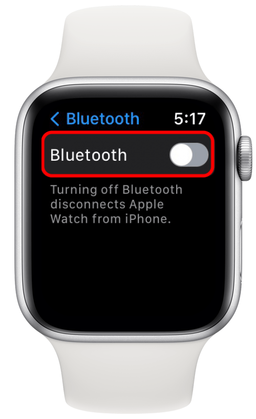 Scrollen Sie nach unten und tippen Sie auf den Schalter neben Bluetooth, sodass er grau wird.