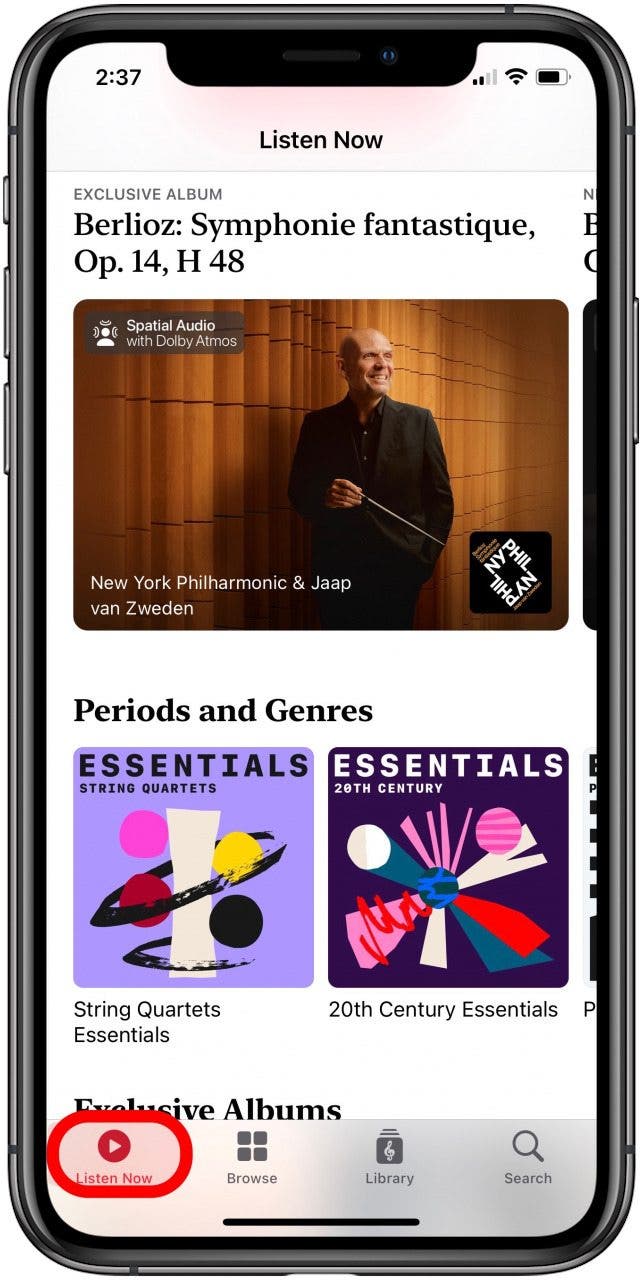 Apple Music Classic App jetzt anhören Tab