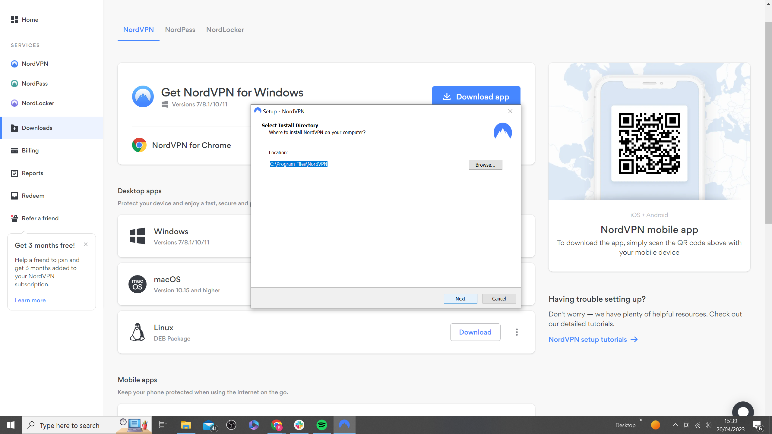 NordVPN für Windows 10