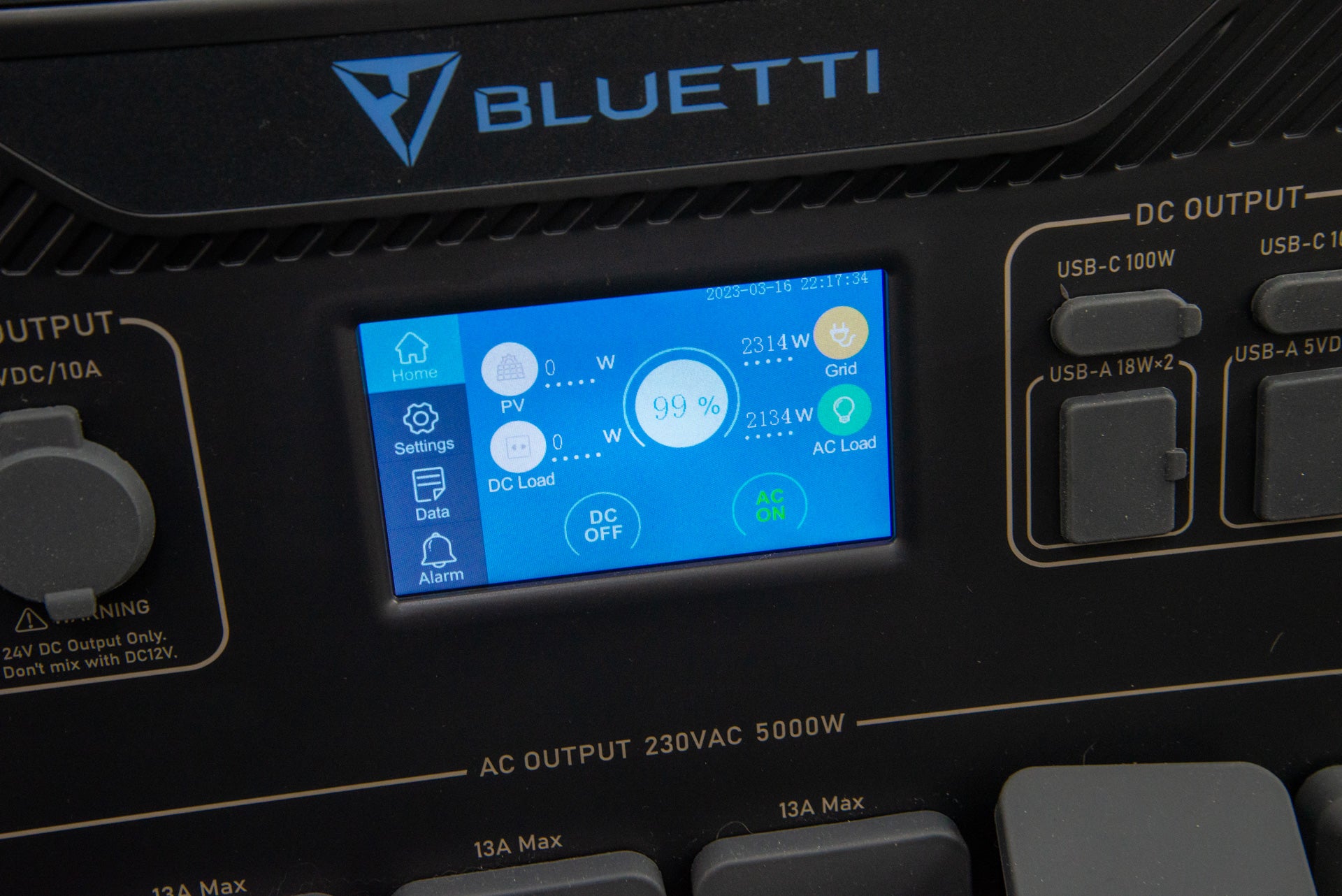 Bluetti AC500 + B300S Home Battery Backup-Bildschirm