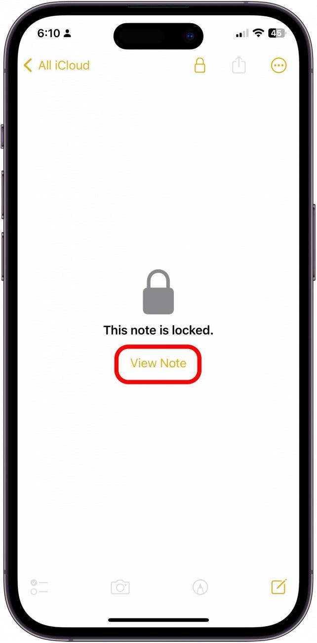 Entsperren Sie zunächst eine Notiz, um alle Notizen mit demselben Passwort zu entsperren.