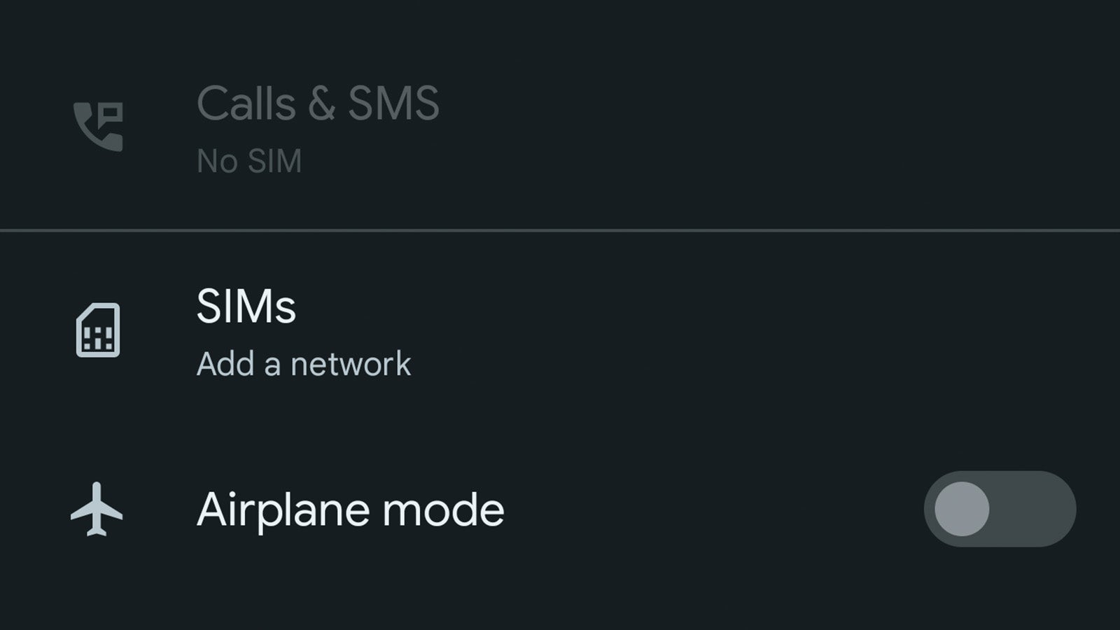 SIM-Menü in der App „Einstellungen“.