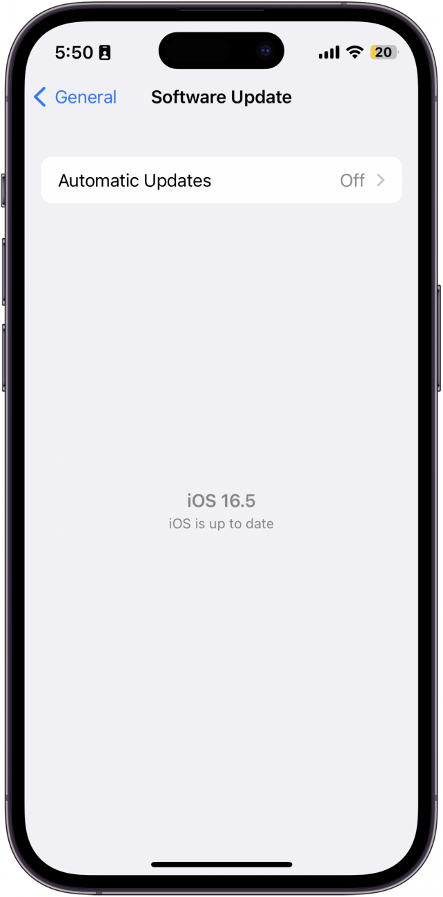 Screenshot des iOS-Update-Bildschirms mit der Meldung: 