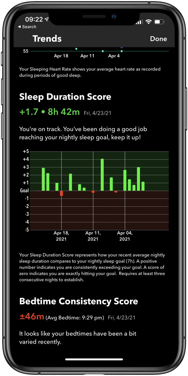 Sleep++-App zur Schlafverfolgung.