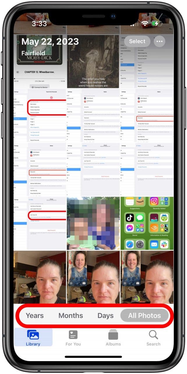 Finden Sie den Screenshot eines Facetime-Anrufs in der Foto-App-Bibliothek