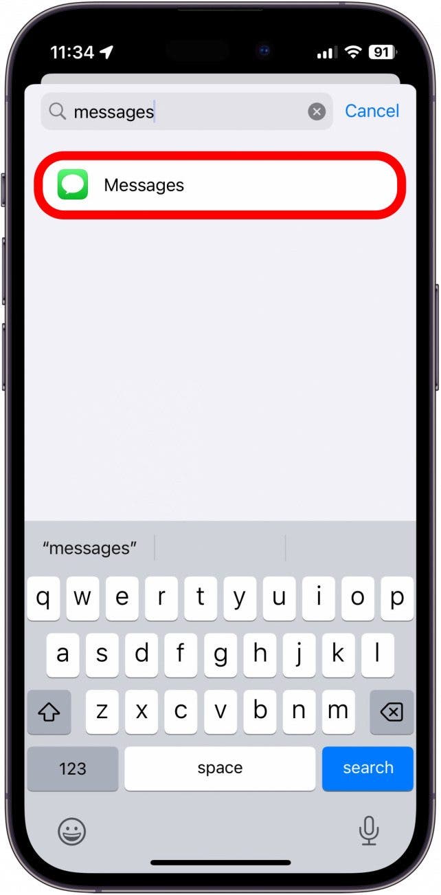 Screenshot der iPhone-App-Einstellungen, der zeigt, wie eine App hinzugefügt wird