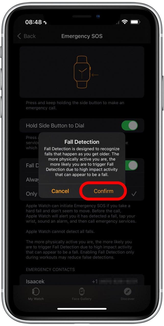 Tippen Sie auf „Bestätigen“ – So stellen Sie „Hard Fall“ auf der Apple Watch ein und schalten „Hard Fall“ auf der Apple Watch ein