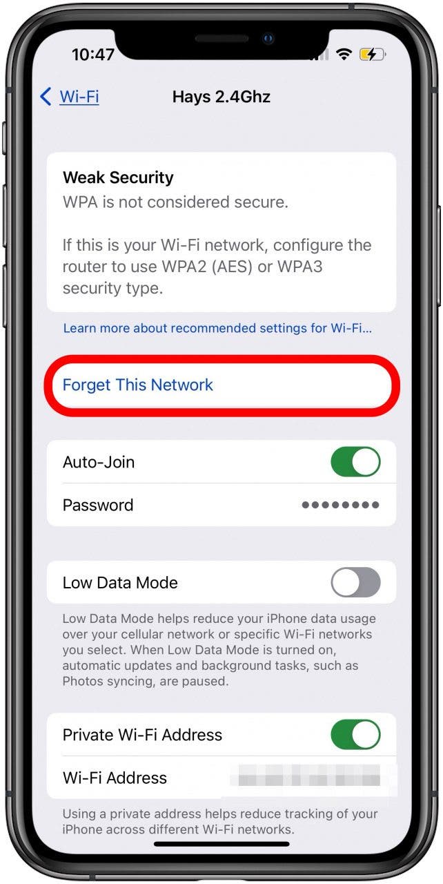 Vergessen Sie das WLAN-Netzwerk, wenn das iPad oder iPhone keine Verbindung zum WLAN herstellen kann