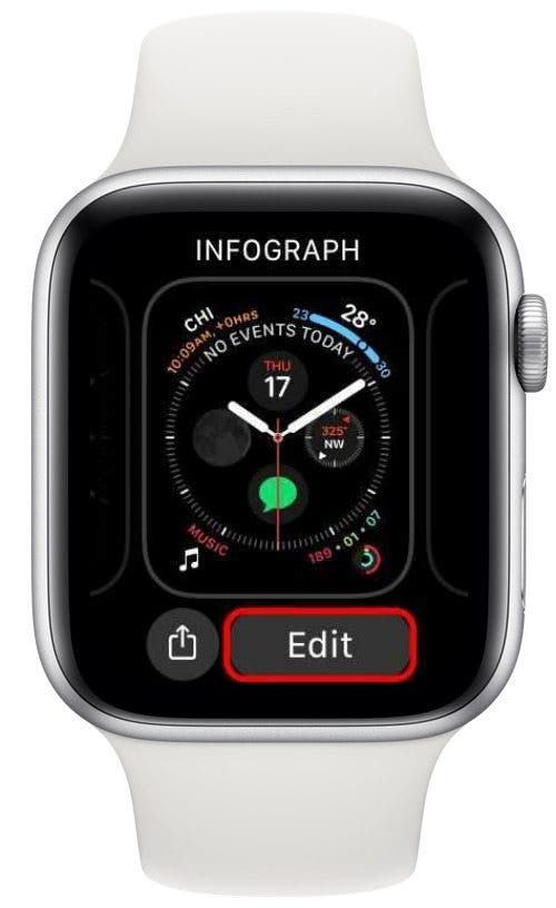 Tippen Sie auf „Bearbeiten“, um die Komplikationen Ihrer Apple Watch zu ändern