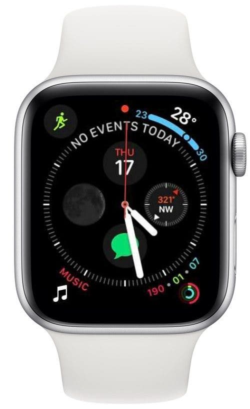 Sie sollten jetzt Ihre aktualisierten Apple Watch-Komplikationen sehen, einschließlich des Workout-App-Symbols