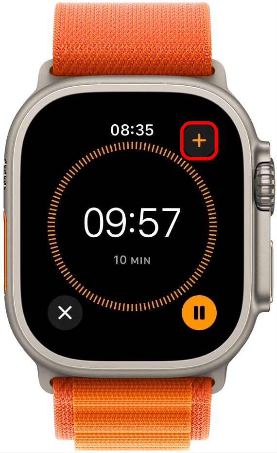 Sie können auf das +-Symbol tippen, um einen anderen Timer zu starten, der gleichzeitig läuft.