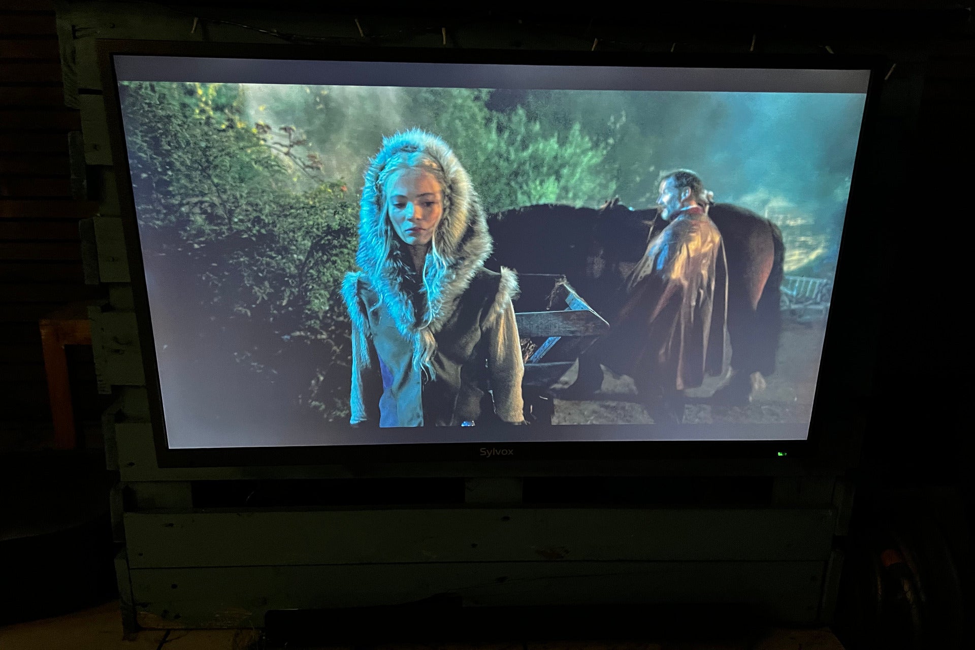 Sylvox 43-Zoll Deck Pro Outdoor-Fernseher The Witcher bei Nacht