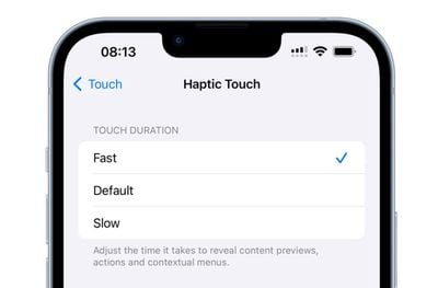 Haptische Berührung schneller iOS 17