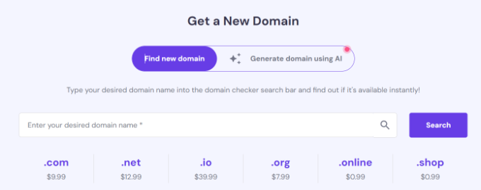 Suchen Sie nach Ihrem Domainnamen
