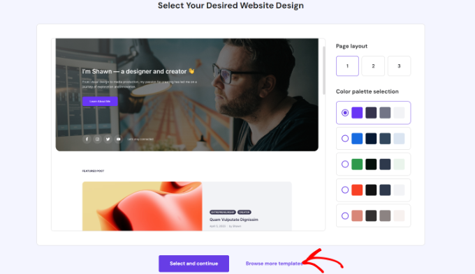 Wählen Sie ein Website-Design aus