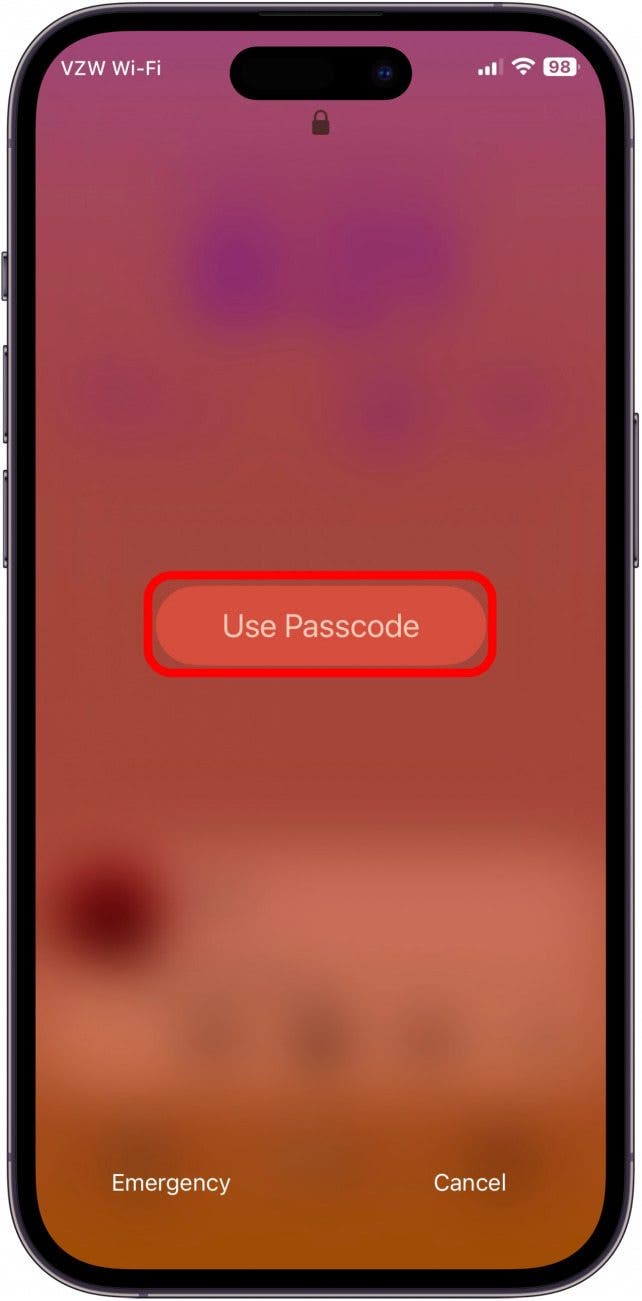 Vermeiden Sie die Verwendung von Face ID, wenn Sie diese aktiviert haben, und geben Sie einen falschen Passcode ein, bis Ihr iPhone Sie aussperrt.