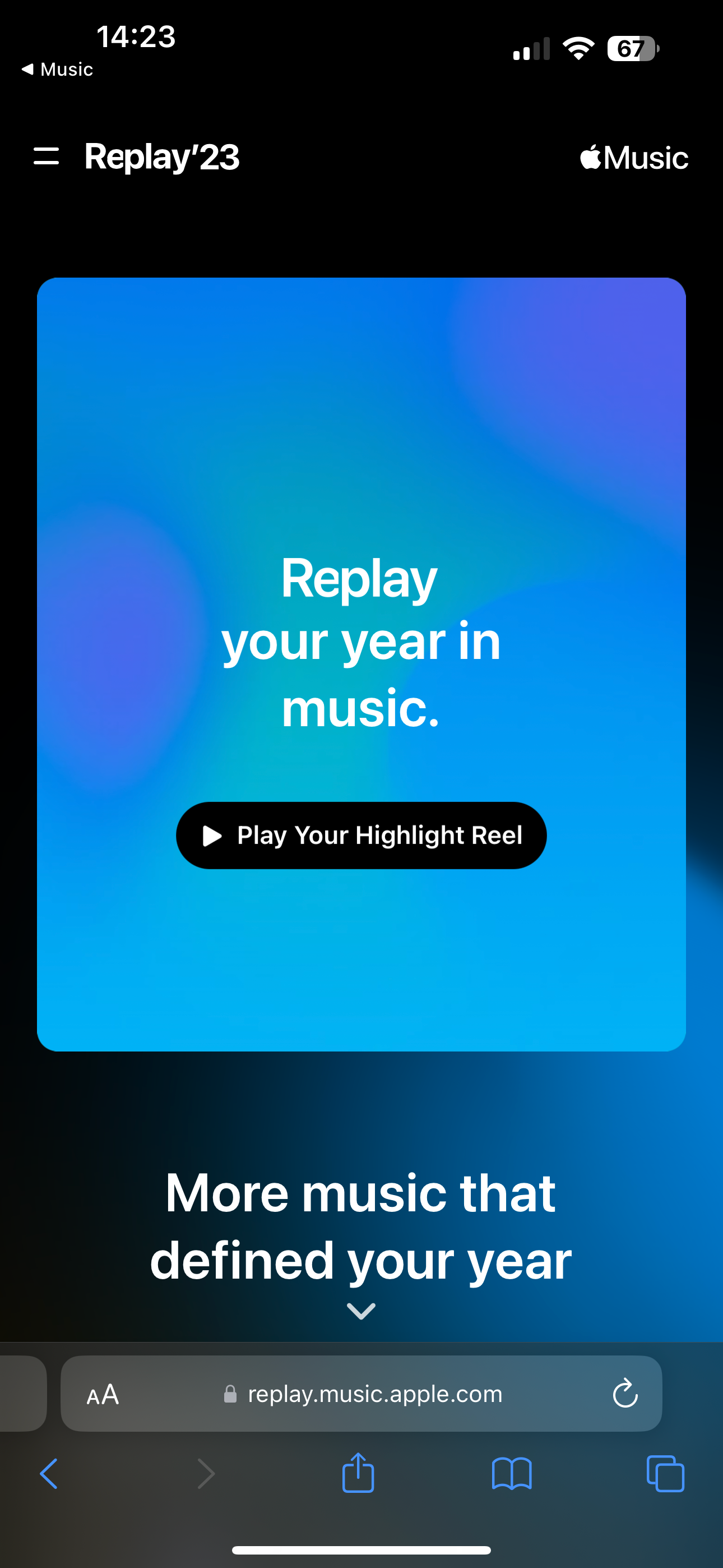 Spielen Sie Ihr Highlight-Reel Apple Music Replay 23 ab