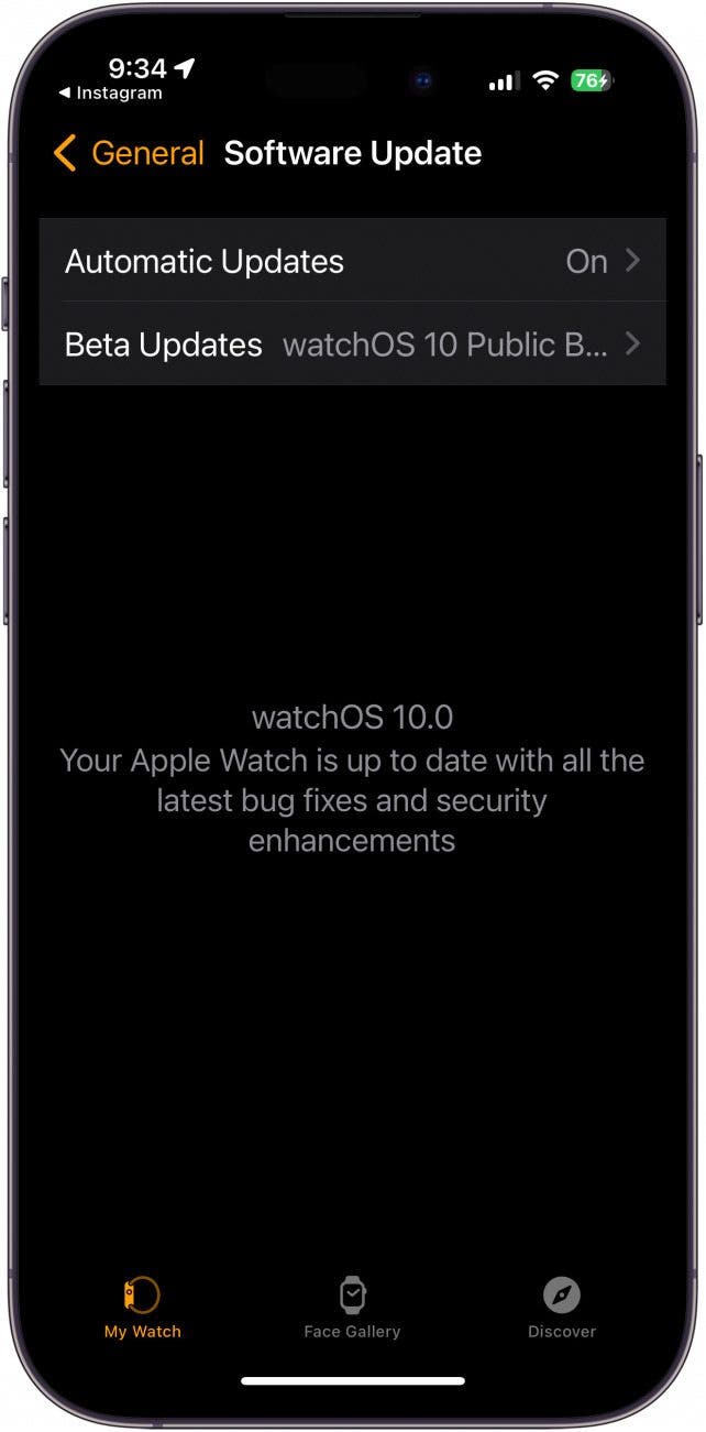 Apple Watch auf WatchOS 10 aktualisiert