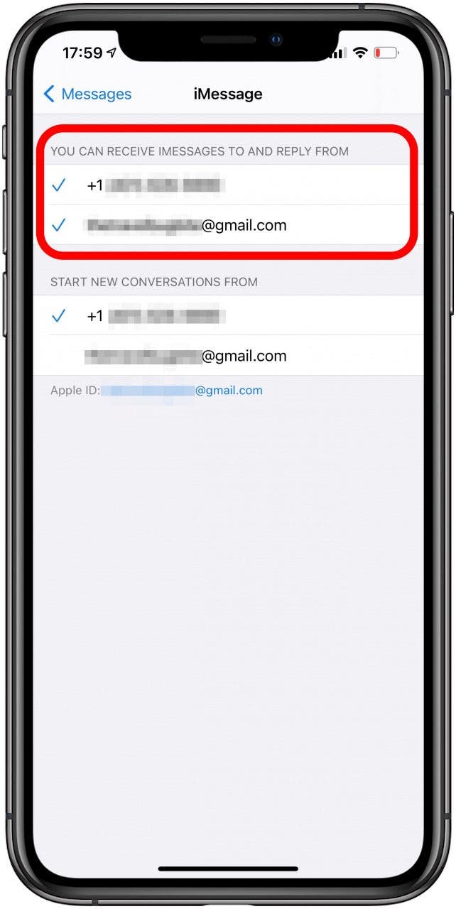 Gehen Sie auf Ihrem iPhone zu den Nachrichteneinstellungen und wählen Sie „Senden & Empfangen“. 