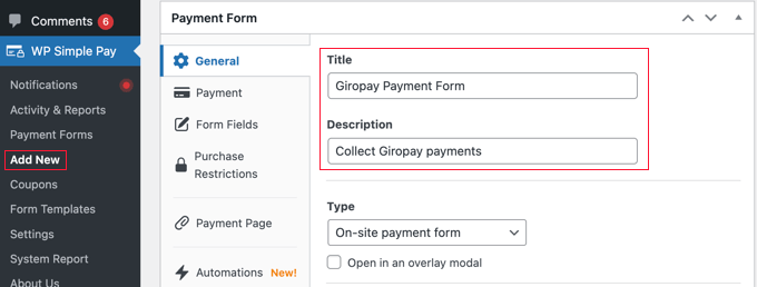 Passen Sie das Zahlungsformular in WP Simple Pay an