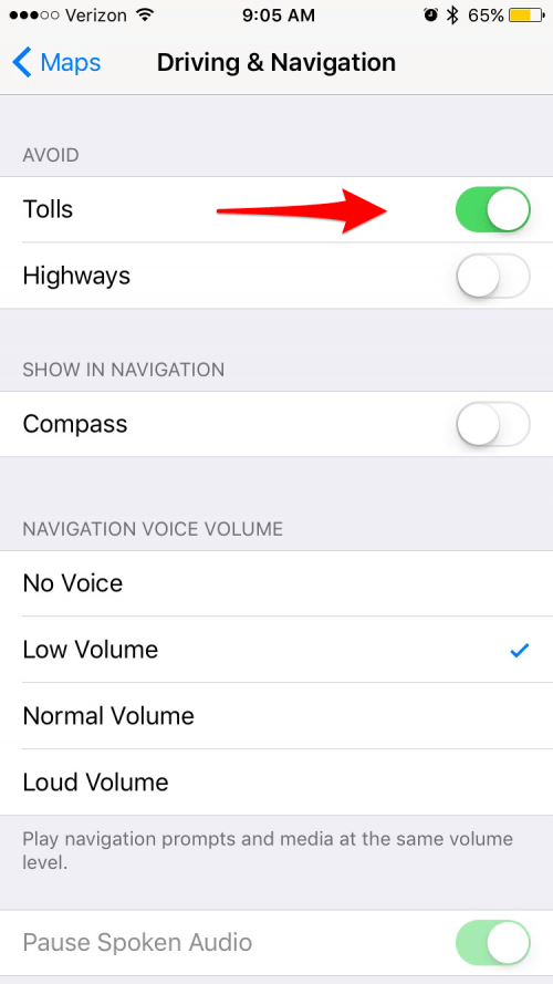 1708465735 710 So vermeiden Sie Mautstrassen in Apple Maps mit iOS 10