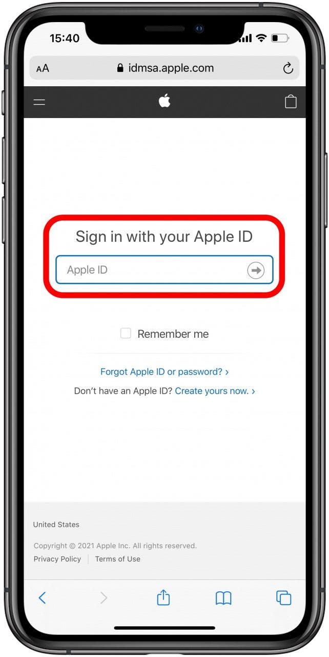 Melden Sie sich mit Ihrer Apple-ID an