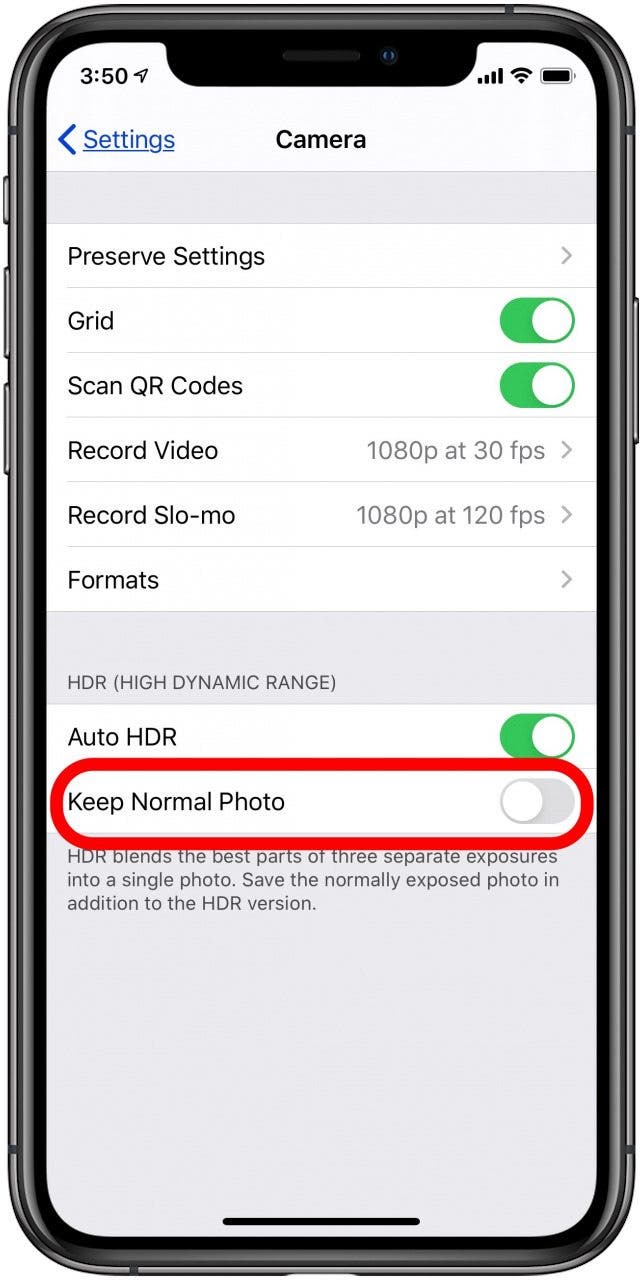 Behalten Sie normale Fotos und HDR-Fotos bei